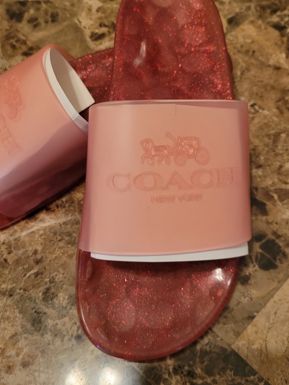 Coach Pink Transparent Slide Sandals - Picture 3 of 7